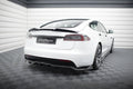 Maxton Design Street+ Mittlerer Diffusor RACE passend für V.1 Tesla Model S Plaid Mk1 Facelift schwarz Hochglanz