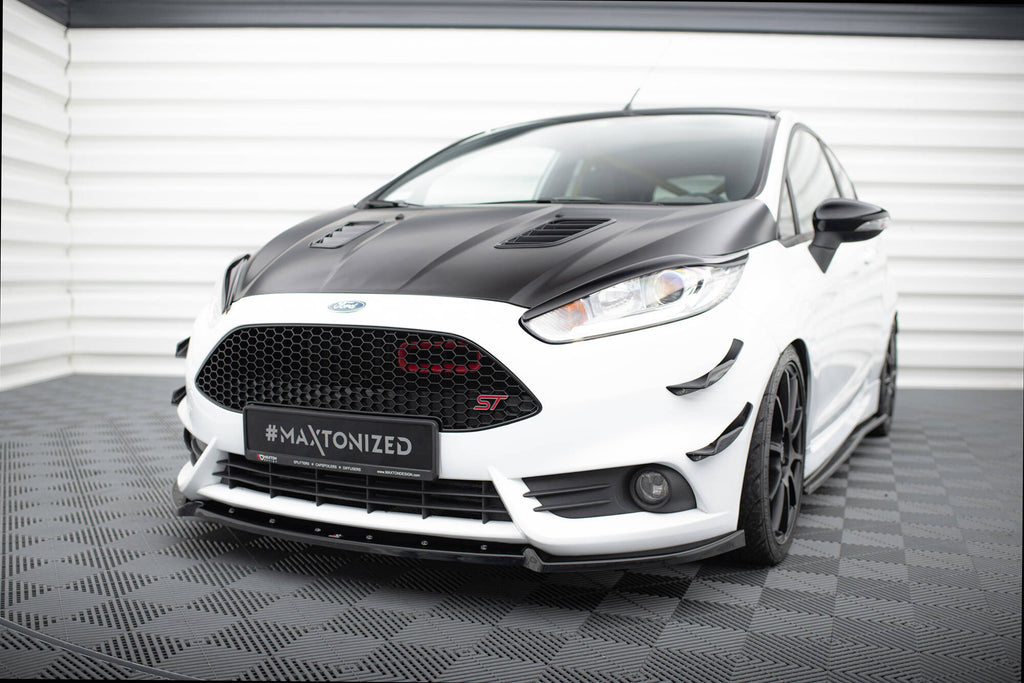 Maxton Design Street+ Spoilerlippe Front Ansatz V.4 passend für Ford Fiesta ST Mk7 Facelift schwarz Hochglanz