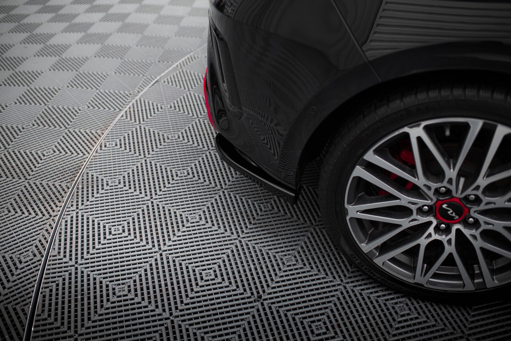 Maxton Design Heck Ansatz Flaps Diffusor passend für Kia Ceed GT Mk3 Facelift schwarz Hochglanz