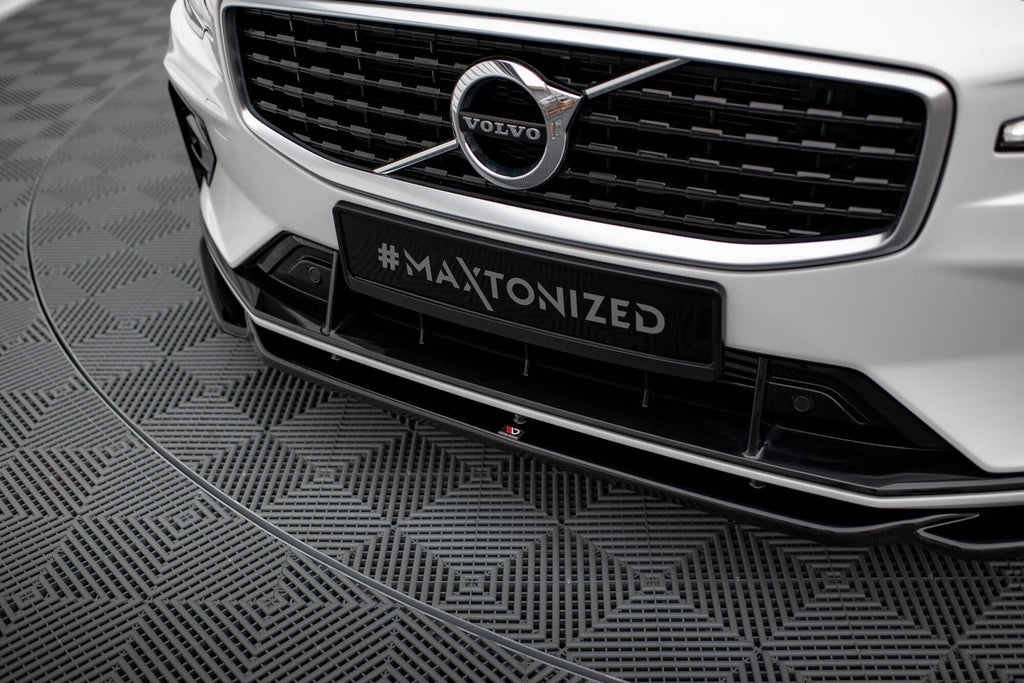 Maxton Design Street+ Spoilerlippe Front Ansatz V.2 passend für Volvo S60/V60 R-Design Mk3 schwarz Hochglanz