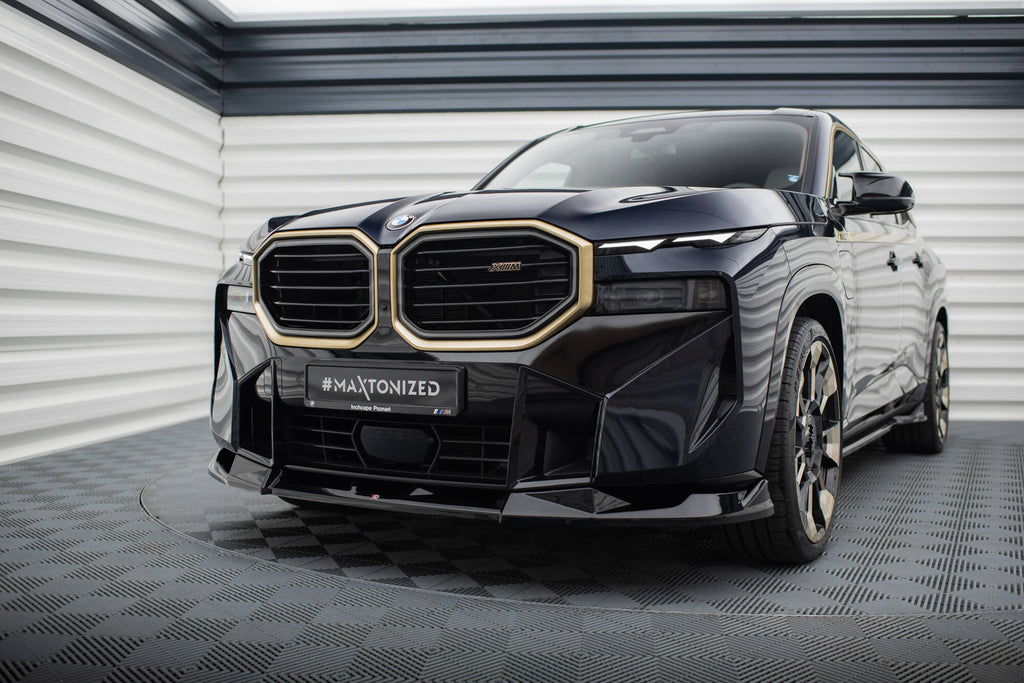 Maxton Design Street+ Spoilerlippe Front Ansatz V.2 passend für BMW XM G09 schwarz Hochglanz