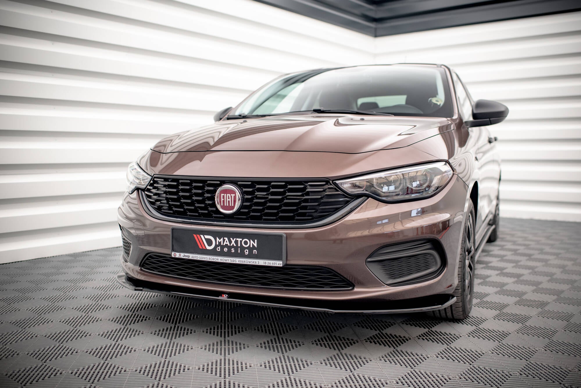 Maxton Design Street+ Spoilerlippe Front Ansatz passend für Fiat Tipo S-Design schwarz Hochglanz