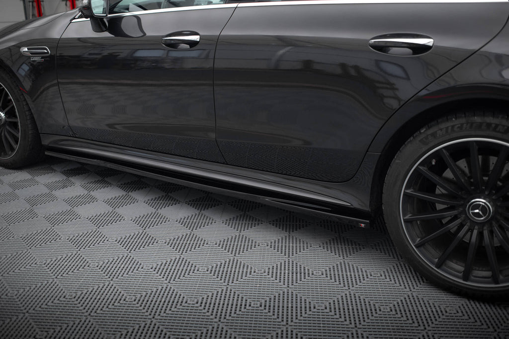 Maxton Design Street+ Seitenschweller Leisten passend für Mercedes-AMG GT 53 4-Door Coupe X290 schwarz Hochglanz