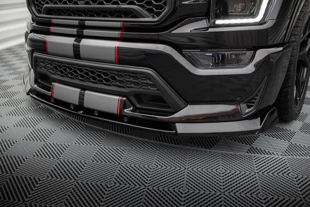 Maxton Design Street+ Spoilerlippe Front Ansatz Passend für Shelby F150 Super Snake Schwarz Hochglanz