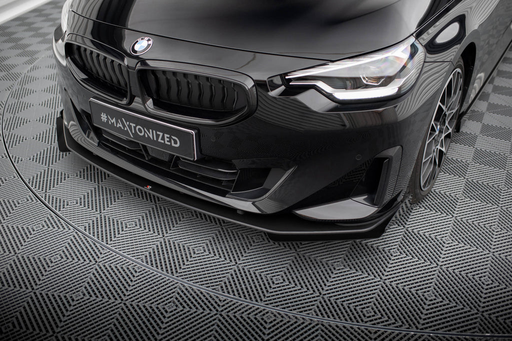 Maxton Design Front Stoßstange Flaps passend für BMW 2 Coupe G42 schwarz Hochglanz