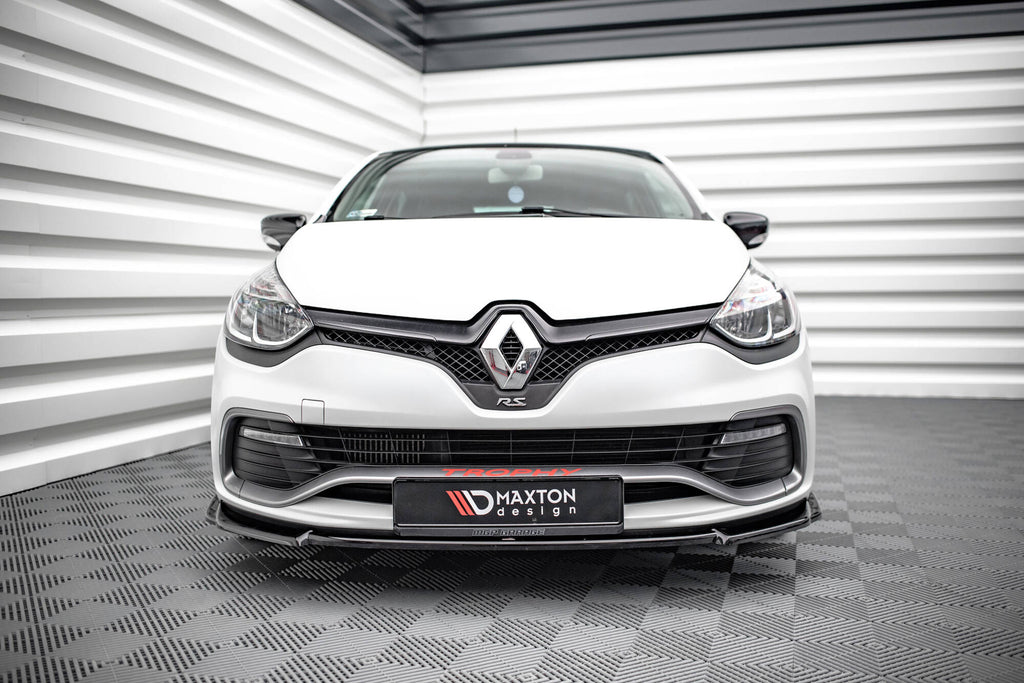 Maxton Design Street+ Spoilerlippe Front Ansatz V.2 passend für Renault Clio RS Mk4 schwarz Hochglanz