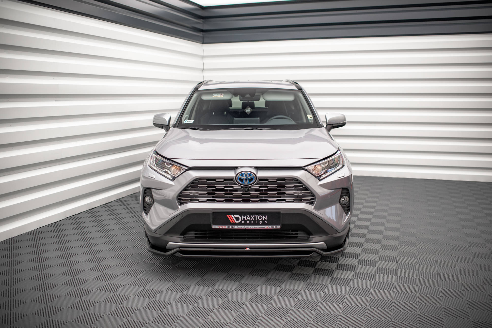 Maxton Design Street+ Spoilerlippe Front Ansatz passend für Toyota RAV4 Mk5 schwarz Hochglanz
