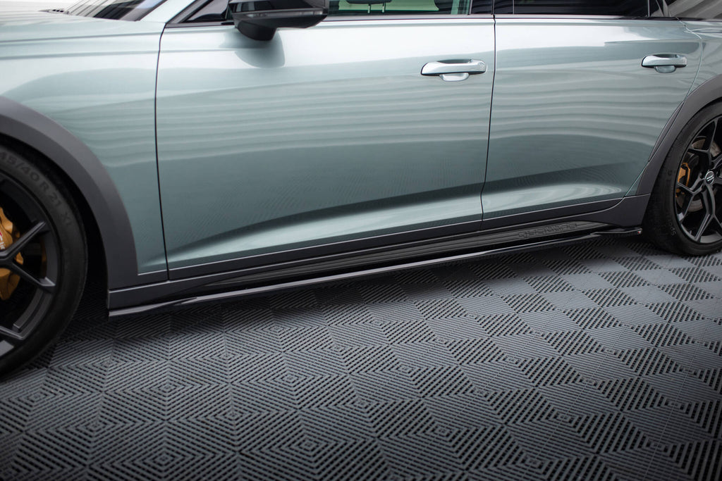 Maxton Design Street+ Seitenschweller Leisten passend für Audi A6 Allroad C8 schwarz Hochglanz