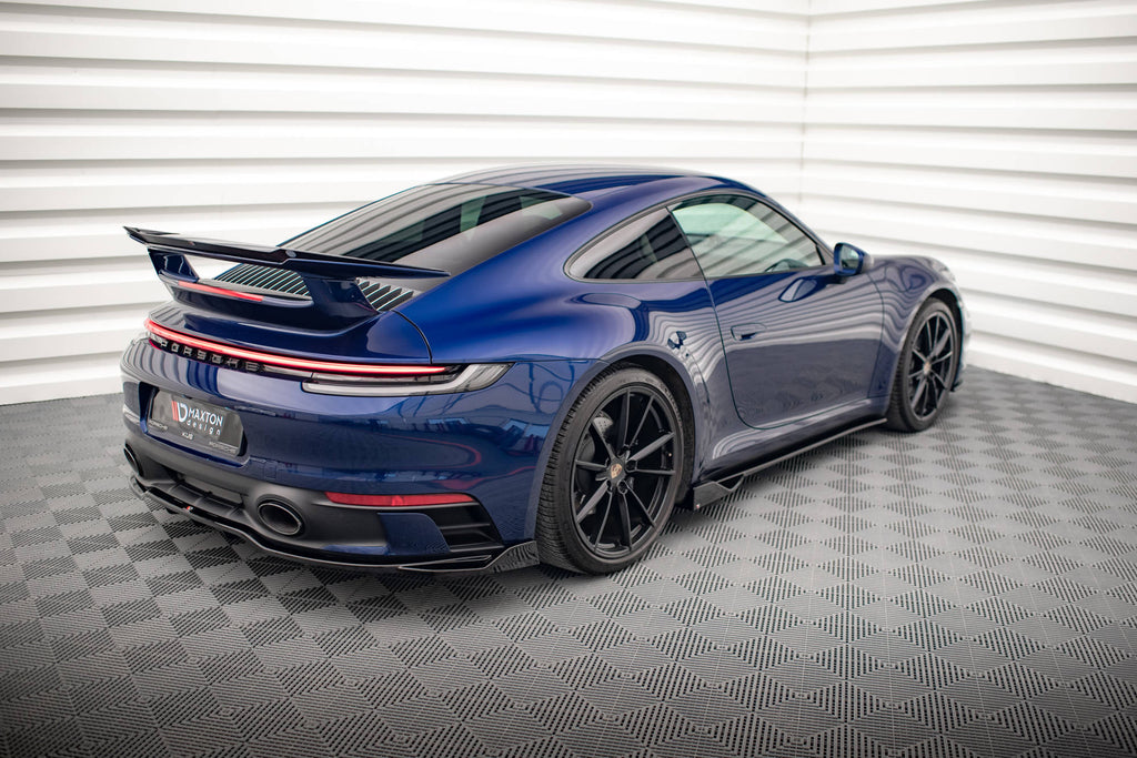Maxton Design Street+ Seitenschweller Leisten V.2 passend für Porsche 911 Carrera Aero / Carrera GTS 992 schwarz Hochglanz