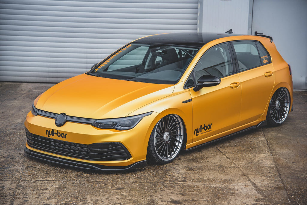 Maxton Design Street+ Spoilerlippe Front Ansatz V.2 passend für VW Golf Hatchback / Variant Mk8 schwarz Hochglanz