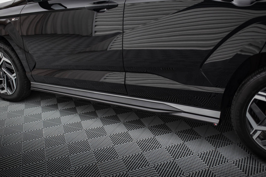 Maxton Design Street+ Seitenschweller Leisten passend für Hyundai Kona N-line Mk2 schwarz Hochglanz