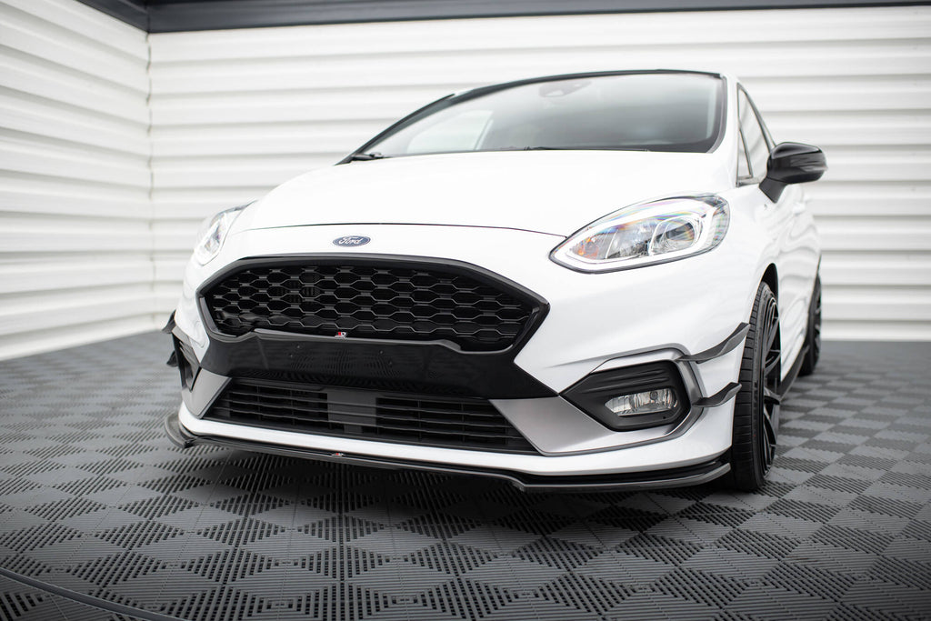 Maxton Design Street+ Spoilerlippe Front Ansatz V.1 passend für Ford Fiesta Mk8 ST / ST-Line schwarz Hochglanz