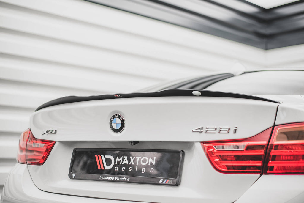 Maxton Design Spoiler CAP passend für BMW 4er F32 schwarz Hochglanz