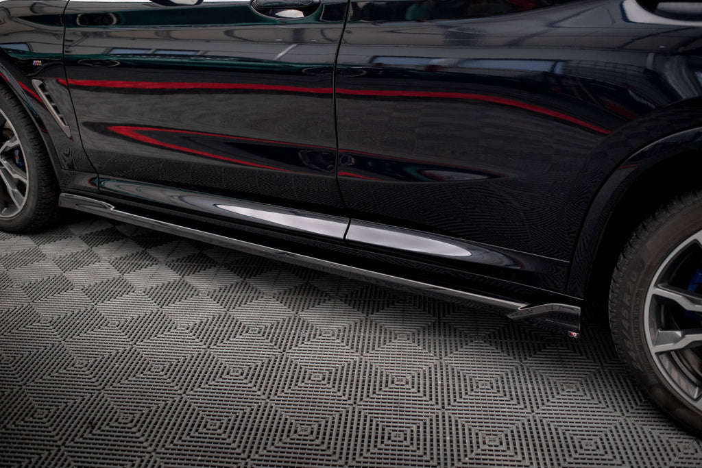 Maxton Design Street+ Seitenschweller Leisten V.2 passend für BMW X4 M-Paket G02 schwarz Hochglanz