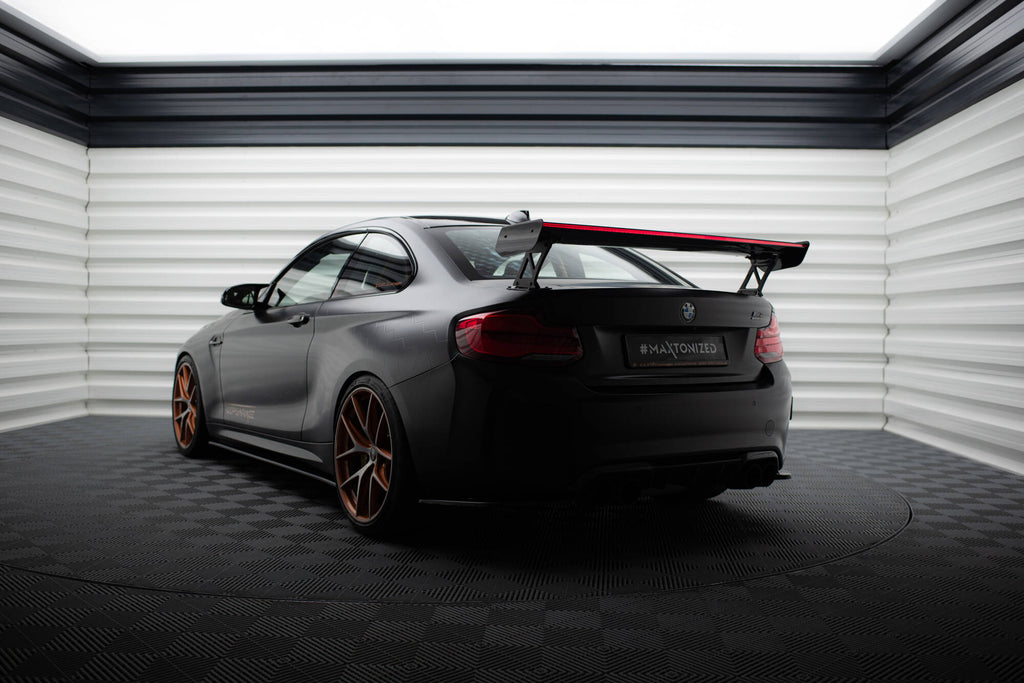 Maxton Design Carbon Spoiler With External Brackets Uprights + LED BMW M2 F87 / 2 / 2 M-Paket F22 für BMW M2 F87