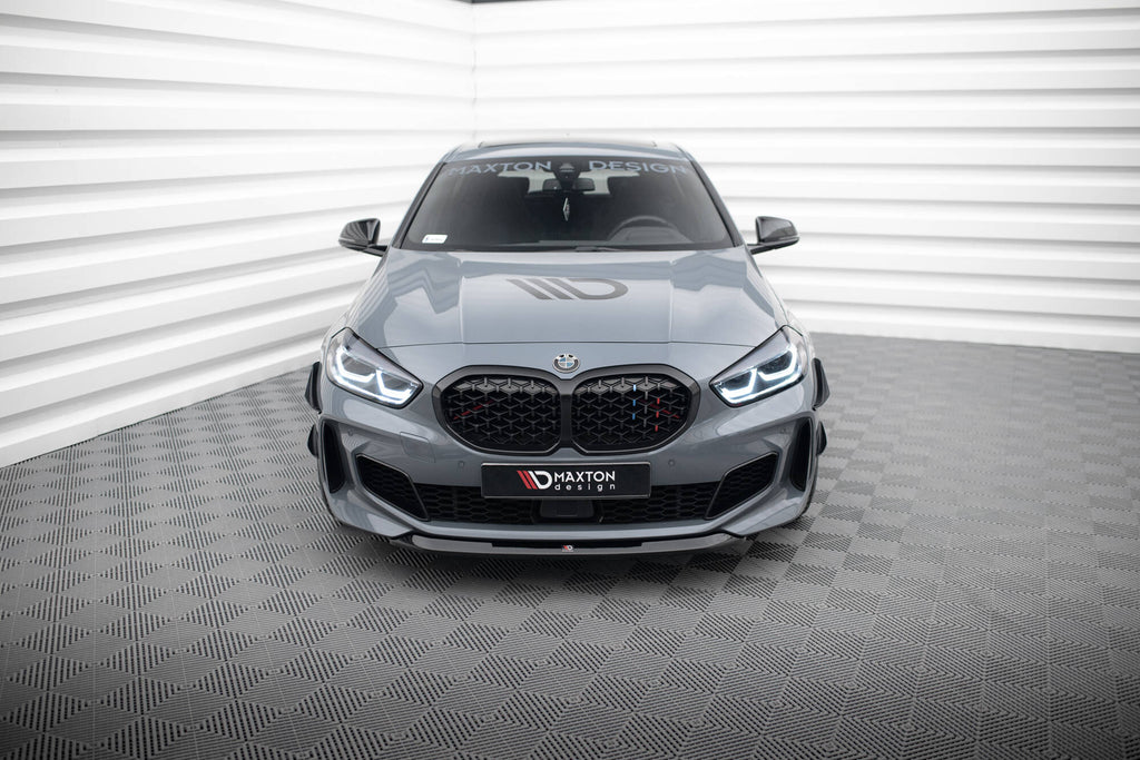 Maxton Design Street+ Spoilerlippe Front Ansatz V.2 passend für BMW 1er M-Paket/ M135i / 128ti F40 schwarz Hochglanz