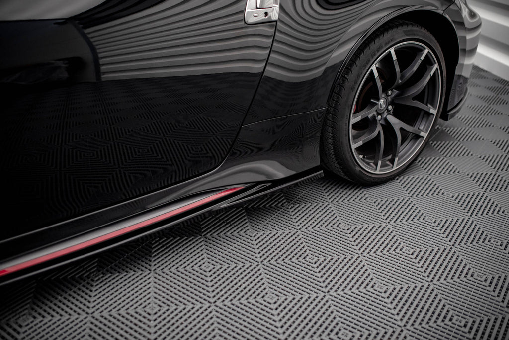 Maxton Design Street+ Seitenschweller Leisten V.2 passend für Nissan 370Z Nismo Facelift schwarz Hochglanz