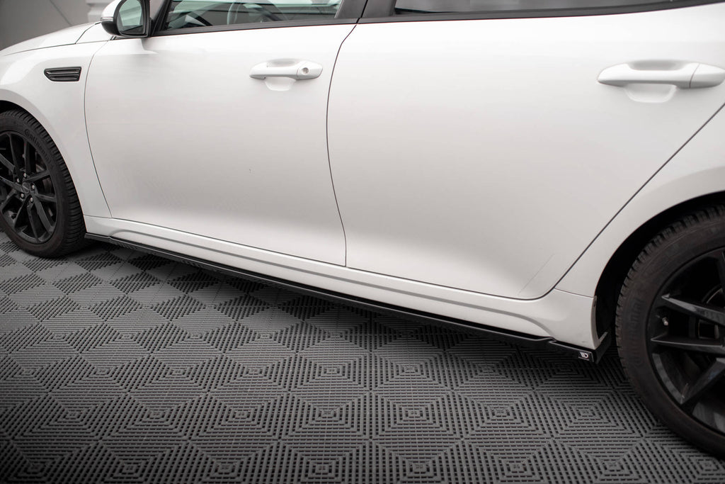 Maxton Design Street+ Seitenschweller Leisten passend für Kia Optima Mk4 Facelift schwarz Hochglanz