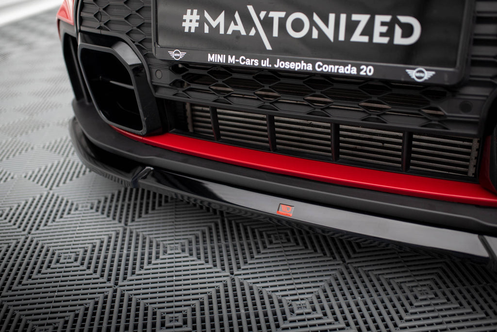 Maxton Design Street+ Spoilerlippe Front Ansatz V.2 passend für Mini Cooper S John Cooper Works F56 Facelift schwarz Hochglanz