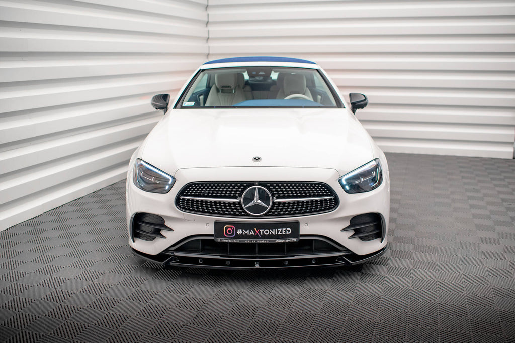Maxton Design Street+ Spoilerlippe Front Ansatz V.2 passend für Mercedes-Benz E-Klasse W213 Coupe Facelift (C238 Facelift) / Cabriolet (A238 Facelift) AMG-Line / 53 AMG schwarz Hochglanz