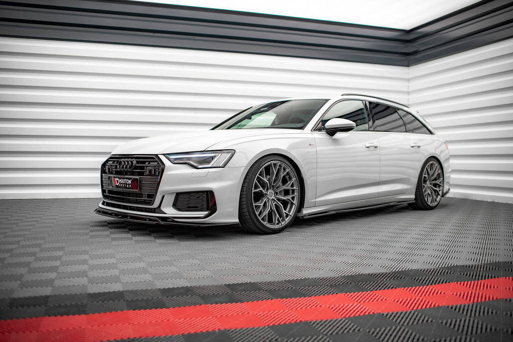 Maxton Design Street+ Seitenschweller Leisten passend für Audi A6 S-Line / S6 C8 / C8 Facelift schwarz Hochglanz