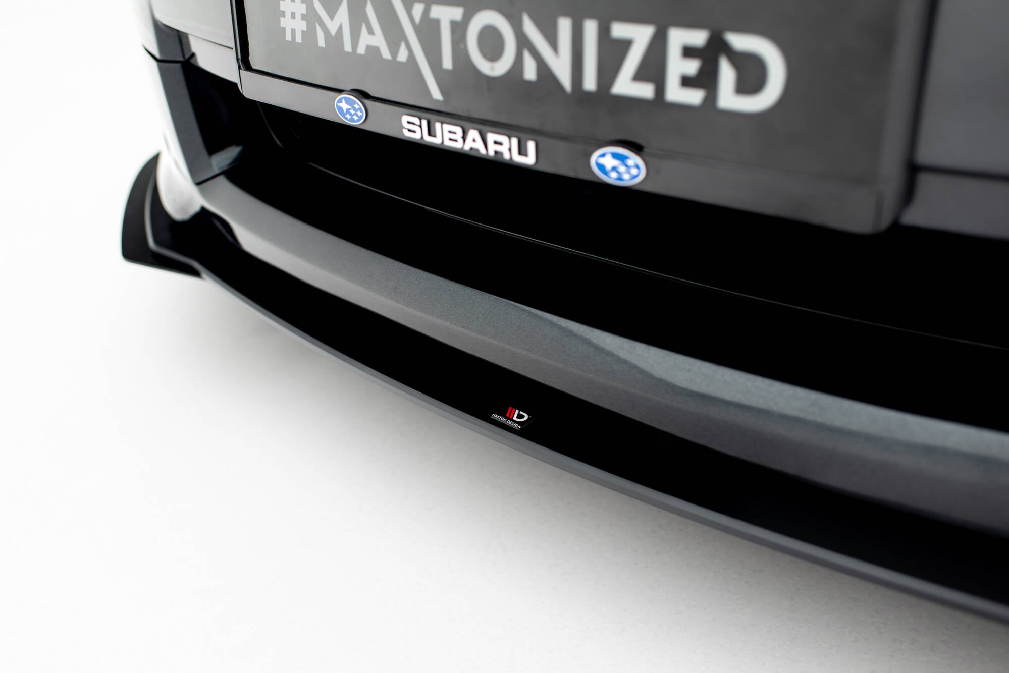 Maxton Design Street Pro Street+ Spoilerlippe Front Ansatz + Flaps passend für Subaru Impreza WRX STI Mk3 Facelift schwarz Hochglanz