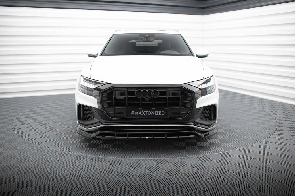 Maxton Design Street+ Spoilerlippe Front Ansatz V.2 passend für Audi SQ8 / Q8 S-Line Mk1 schwarz Hochglanz