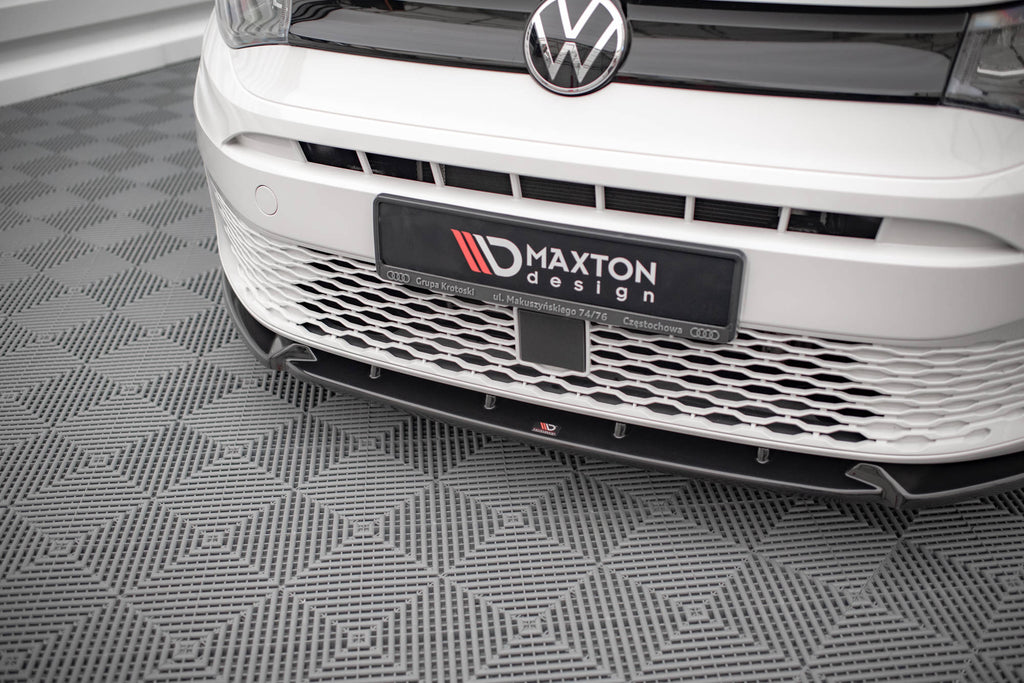 Maxton Design Street+ Spoilerlippe Front Ansatz V.2 passend für VW Caddy Mk5 schwarz Hochglanz