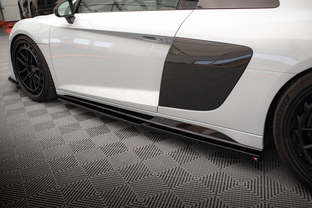 Maxton Design Street+ Seitenschweller Leisten V.2 passend für Audi R8 Mk2 Facelift schwarz Hochglanz