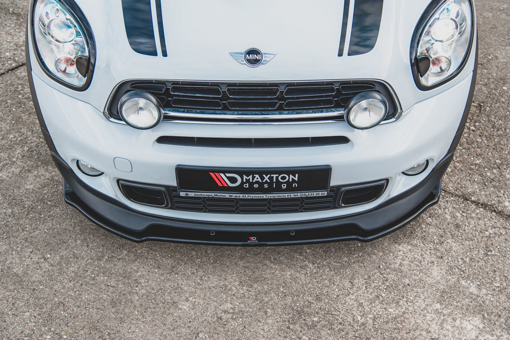 Maxton Design Street+ Spoilerlippe Front Ansatz passend für Mini Countryman Mk1 JCW schwarz Hochglanz