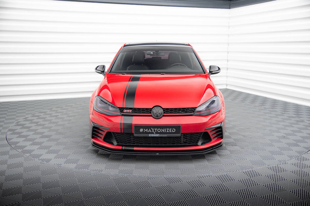 Maxton Design Street+ Spoilerlippe Front Ansatz passend für VW Golf GTI Clubsport Mk7 schwarz Hochglanz