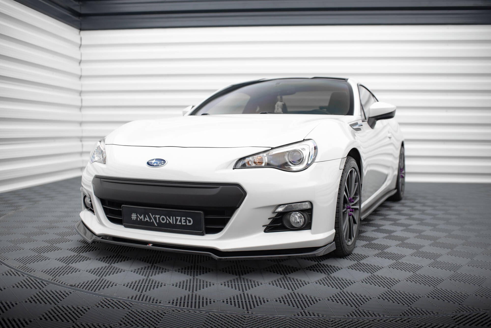 Maxton Design Street+ Spoilerlippe Front Ansatz V.2 passend für Subaru BRZ Mk1 schwarz Hochglanz