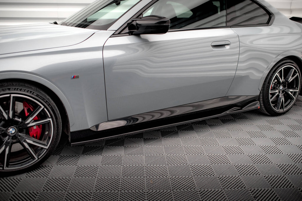 Maxton Design Street+ Seitenschweller Leisten passend für V.1 passend für BMW 2 Coupe M-Paket / M240i G42 schwarz Hochglanz