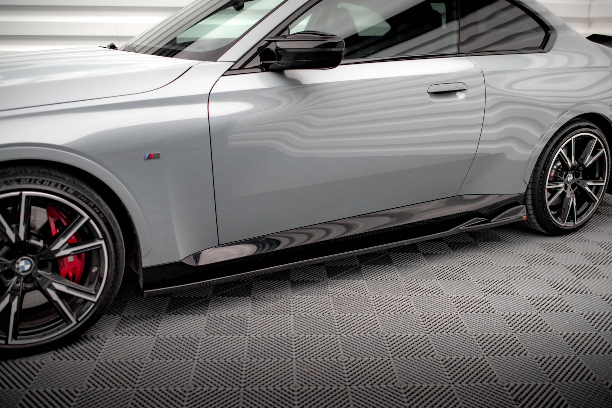 Maxton Design Street+ Seitenschweller Leisten passend für V.1 passend für BMW 2 Coupe M-Paket / M240i G42 schwarz Hochglanz