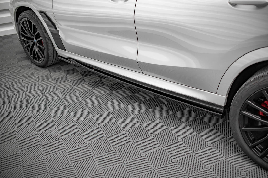 Maxton Design Street+ Seitenschweller Leisten passend für V.1 passend für BMW X6 M F96 / X6 M-Paket G06 schwarz Hochglanz