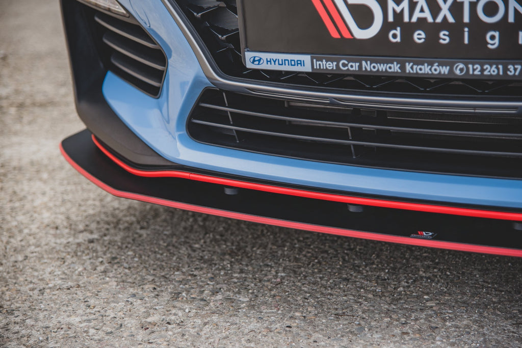 Maxton Design Street Pro Street+ Spoilerlippe Front Ansatz passend für + Flaps passend für Hyundai I30 N Mk3 Hatchback / Fastback schwarz Hochglanz