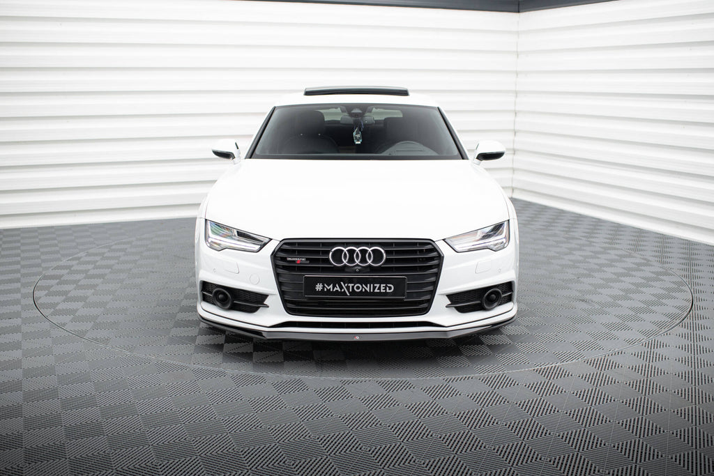 Maxton Design Street+ Spoilerlippe Front Ansatz passend für Audi S7 / A7 S-Line C7 FL schwarz Hochglanz