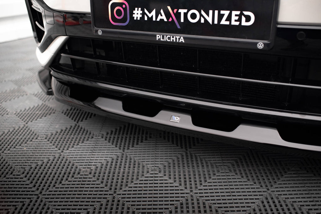 Maxton Design Street+ Spoilerlippe Front Ansatz V.2 passend für VW T-Roc R / R-Line Mk1 Facelift schwarz Hochglanz