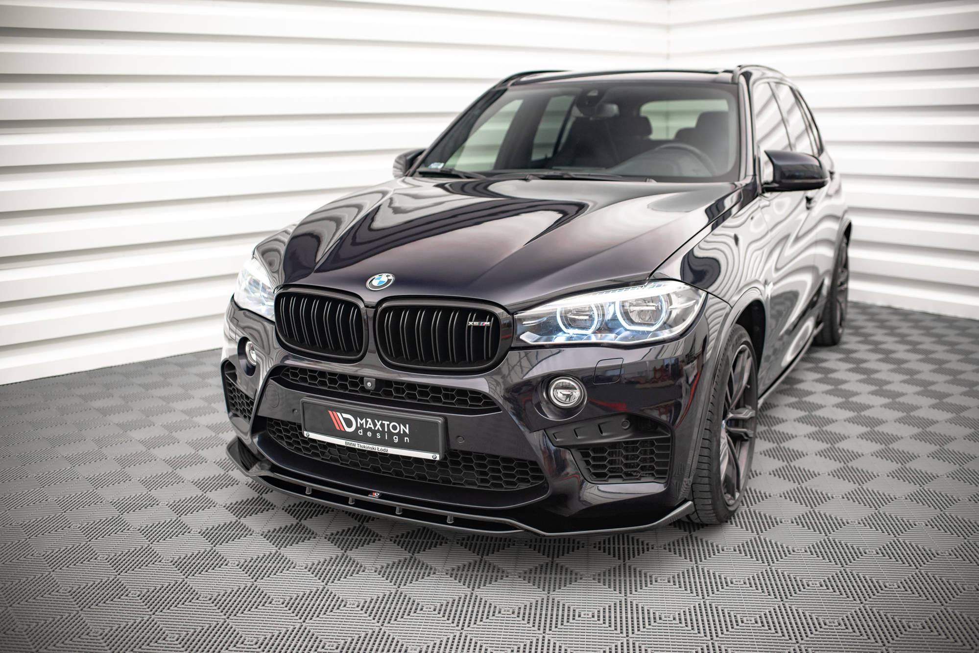Maxton Design Street+ Spoilerlippe Front Ansatz V.2 passend für BMW X5 M F85 / X6 M F86 schwarz Hochglanz
