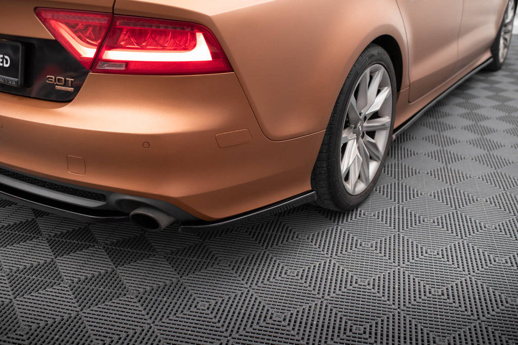 Maxton Design Heck Ansatz Flaps Diffusor V.2 passend für Audi A7 S-Line C7 schwarz Hochglanz