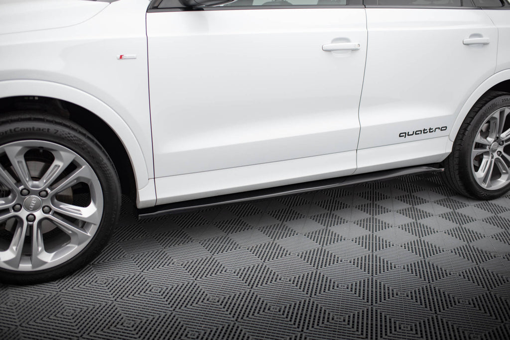 Maxton Design Street+ Seitenschweller Leisten passend für Audi Q3 S-line 8U schwarz Hochglanz