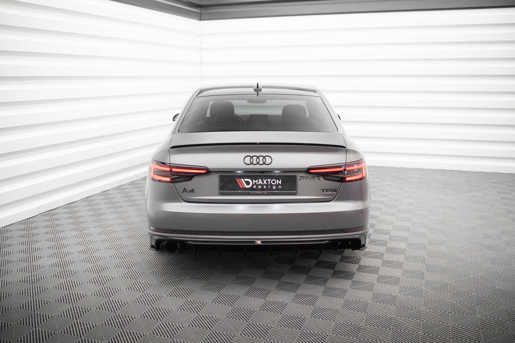 Maxton Design Diffusor Heck Ansatz passend für Audi A4 S-line B9 (Ausführung mit einseitigem Doppelauspuffendrohr)
