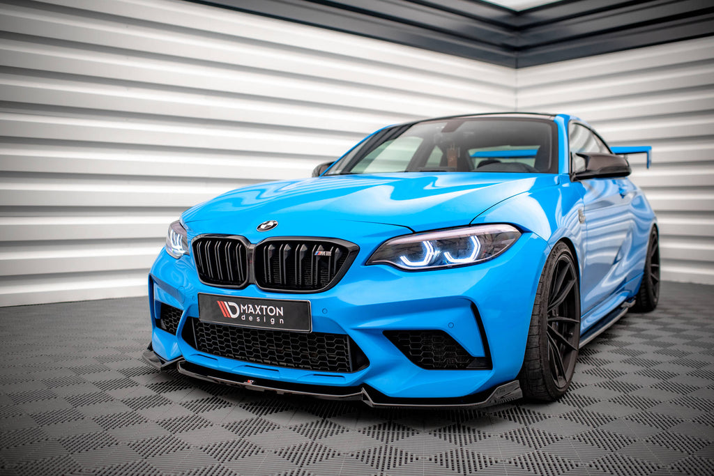 Maxton Design Street+ Spoilerlippe Front Ansatz V.2 passend für BMW M2 Competition F87 schwarz Hochglanz