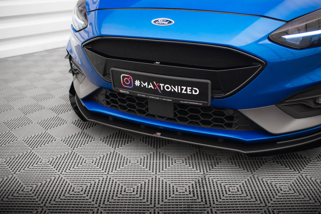 Maxton Design Street Pro Street+ Spoilerlippe Front Ansatz passend für + Flaps passend für Ford Focus ST / ST-Line Mk4 schwarz Hochglanz