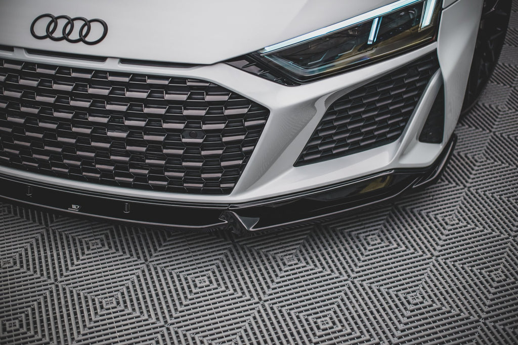 Maxton Design Street+ Spoilerlippe Front Ansatz V.1 passend für Audi R8 Mk2 Facelift schwarz Hochglanz