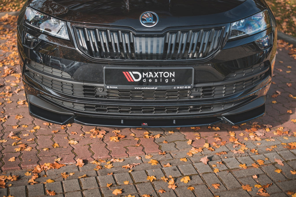Maxton Design Street+ Spoilerlippe Front Ansatz passend für Skoda Karoq Sportline schwarz Hochglanz