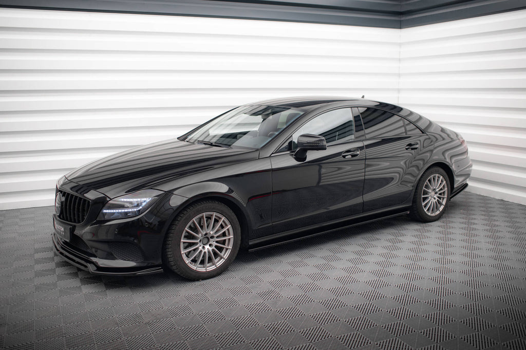 Maxton Design Street+ Seitenschweller Leisten V.2 passend für Mercedes-Benz CLS C218 / C218 Facelift schwarz Hochglanz