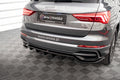 Maxton Design Street+ Mittlerer Diffusor RACE passend für Audi Q3 S-Line SUV F3 schwarz Hochglanz