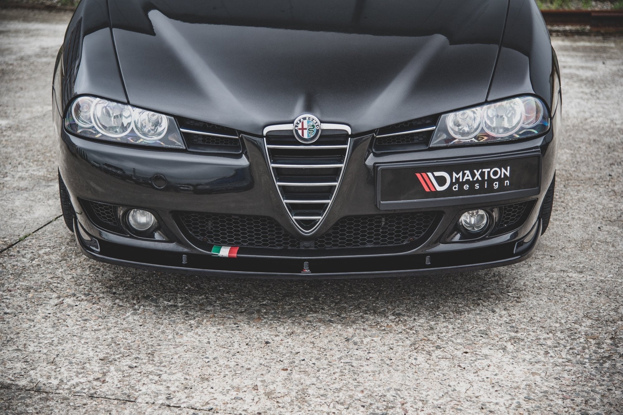 Maxton Design Front Ansatz für Alfa Romeo 156 Facelift schwarz matt