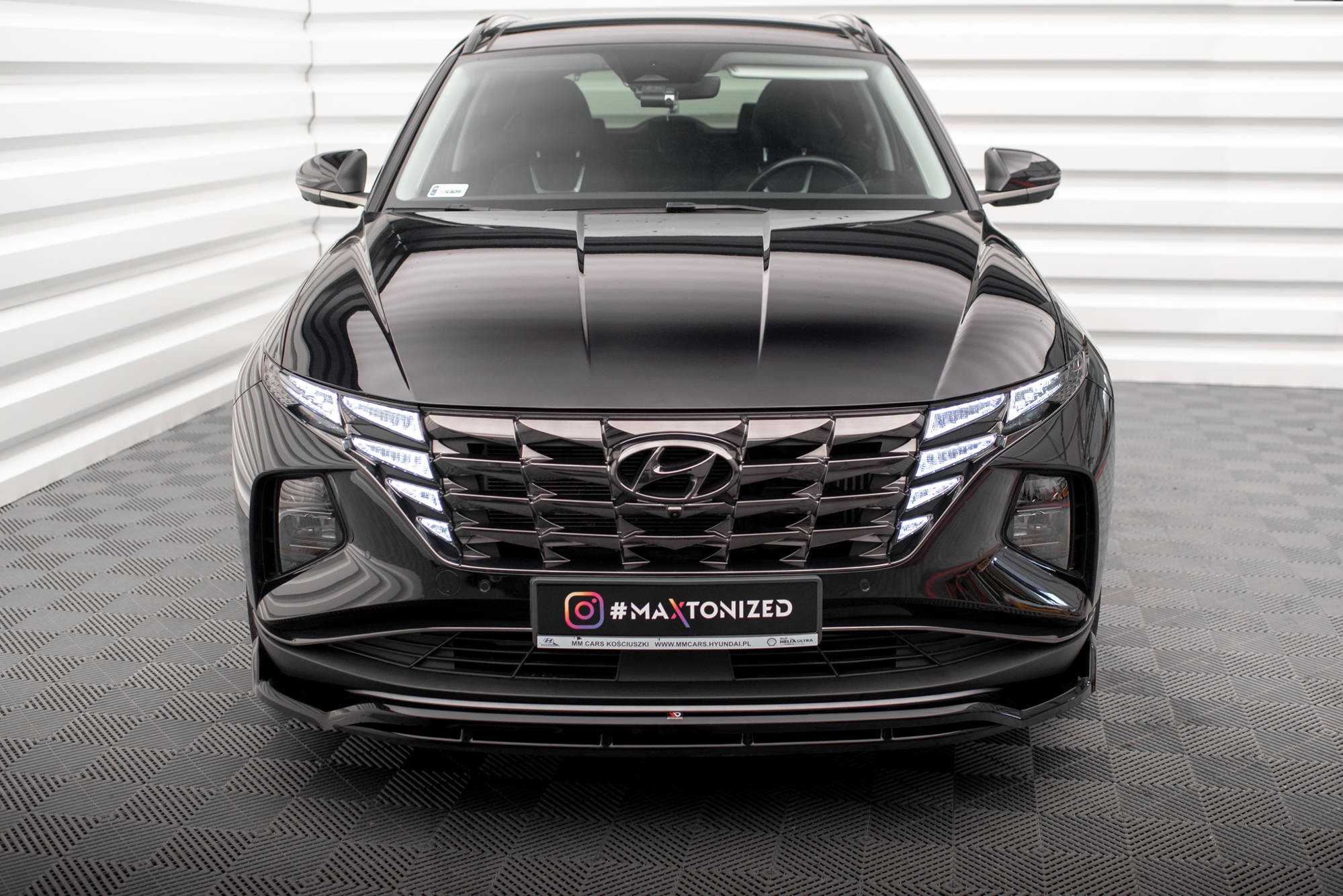 Maxton Design Street+ Spoilerlippe Front Ansatz V.2 passend für Hyundai Tucson Mk4 schwarz Hochglanz